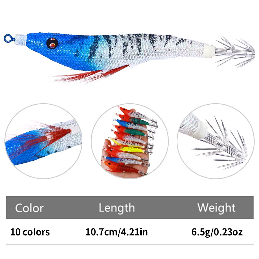 10.7CM 6.3G Slow Jigging luminous Octopus jig Squid jigs Fishing Lure With Hook