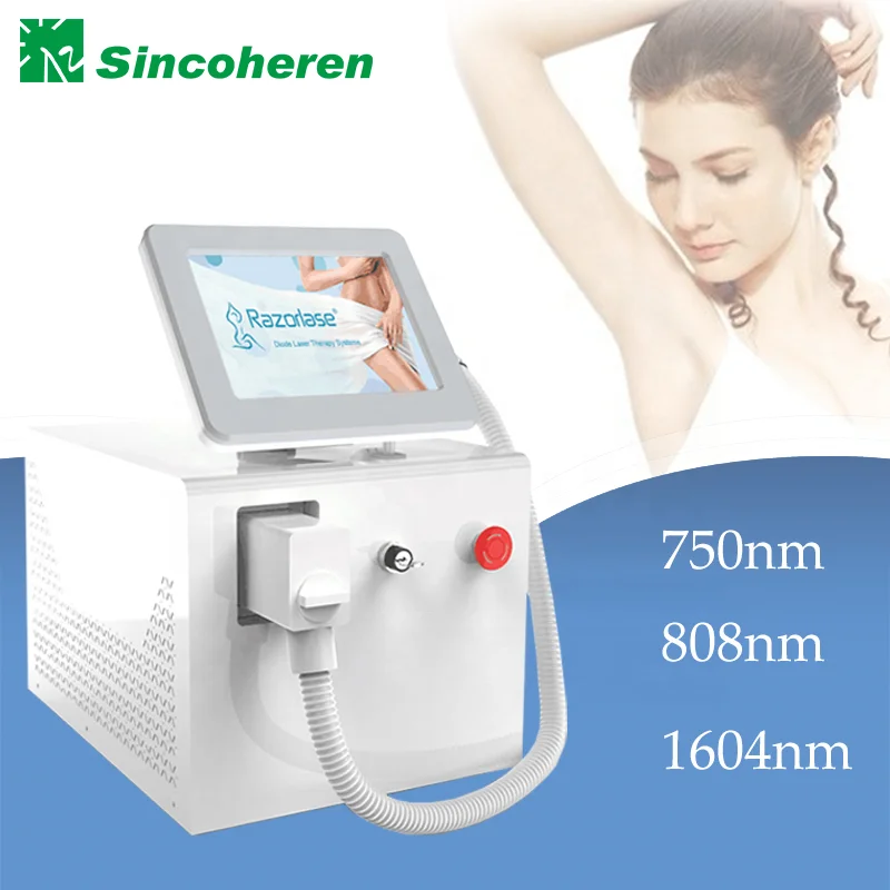 Sincoheren diode laser permanent hair removal laser beauty equipment razorlase 808 diode laser hair removal machine