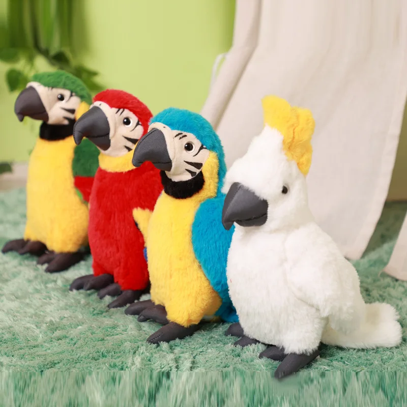 Custom Parrot Bird Animal Plush Toys Wholesale Owl Flamingo Ostrich Swan Goose Plushie Stuffed Dolls Juguetes de peluche de loro