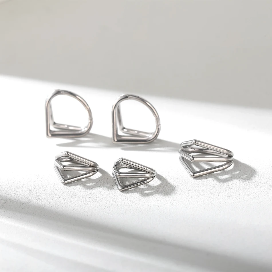 G23 Titanium 3 Ply Water Drop Shape Hinged Segment Hoop Nose Septum Clicker Rings Earrings Cartilage Helix Piercing Jewelry