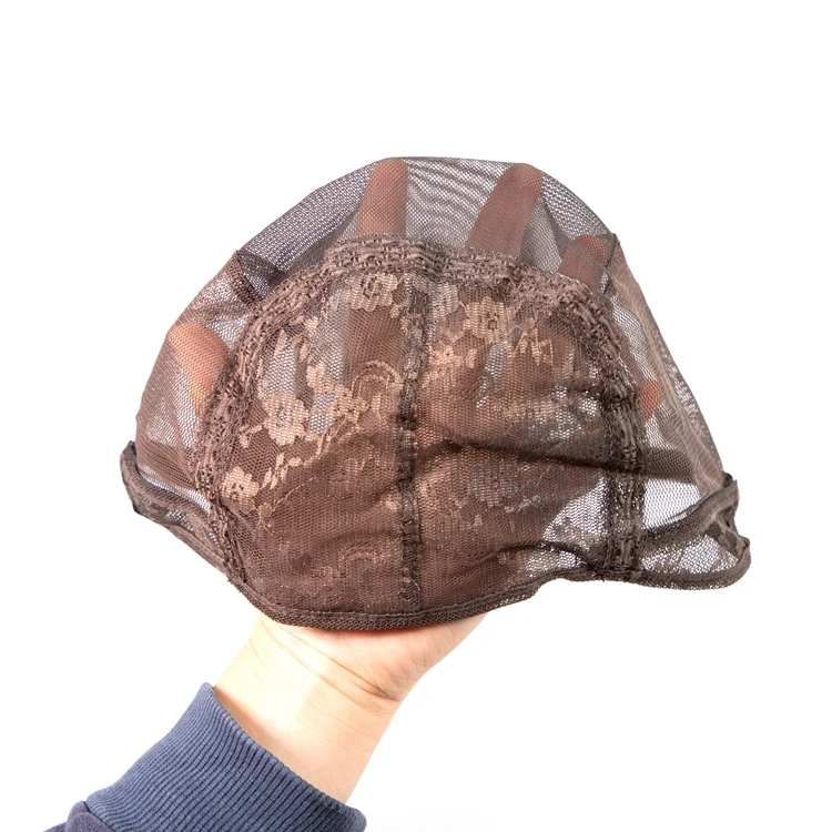 Регулируемые ремешки, дышащие коричневые купольные колпачки для волос, для изготовления париков, стрейч с цепочкой, шапочка для капота, парик