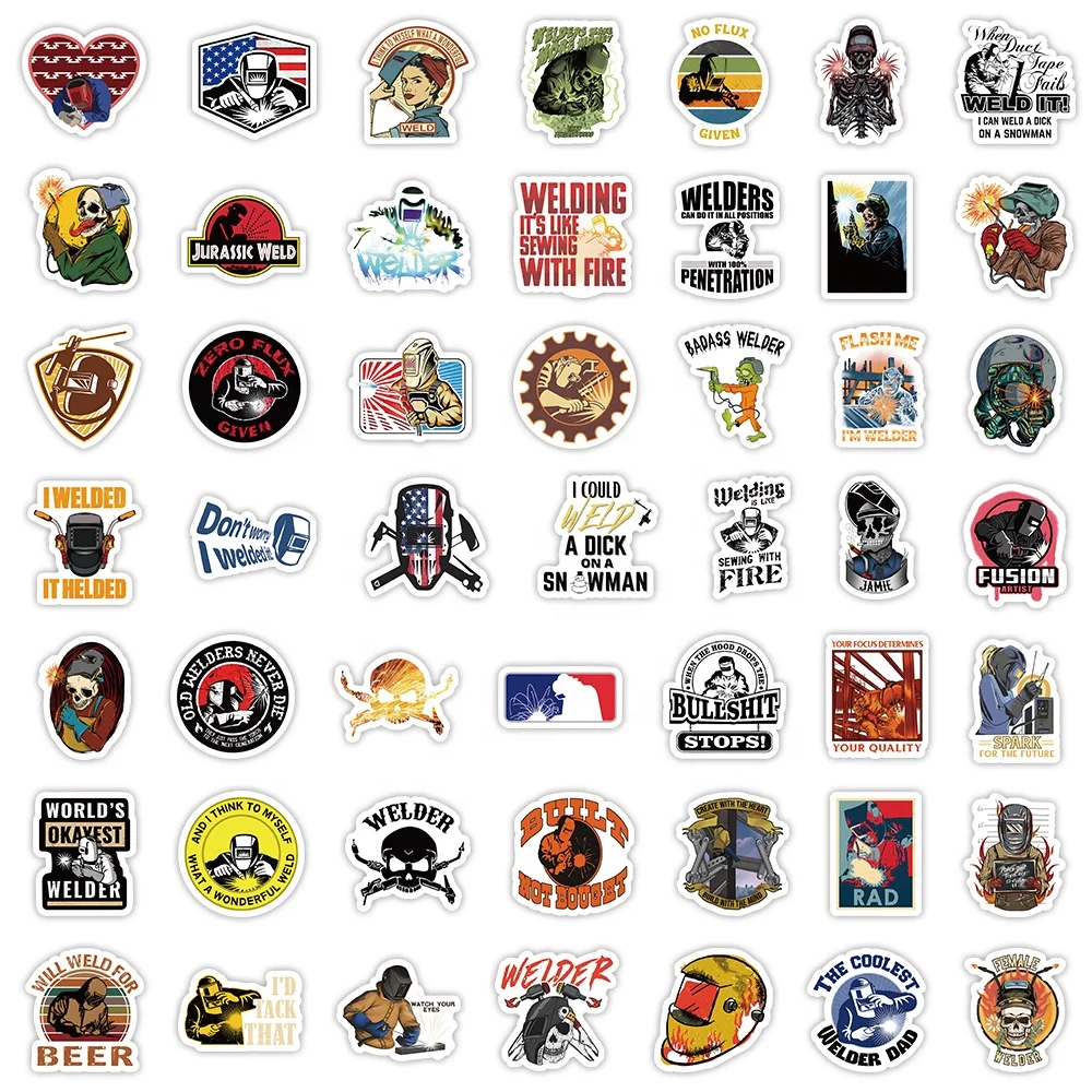 103pcs Cartoon Electric Welder Sticker Custom Waterproof Vinyl Decor Skateboard Luggage Laptop Electric soldering Stickers