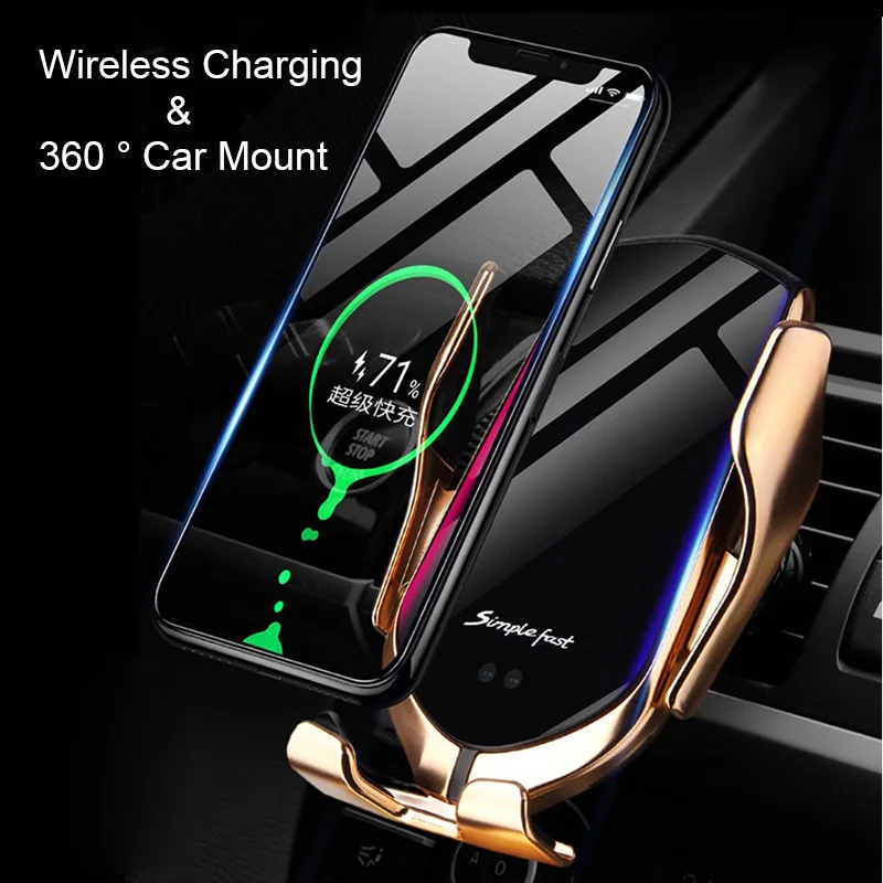 LVSHUO Best Seller 3 In 1 Car Wireless Charger Holder 10W Wireless Charging Car Mount Fast Qi Wireless Car Charger