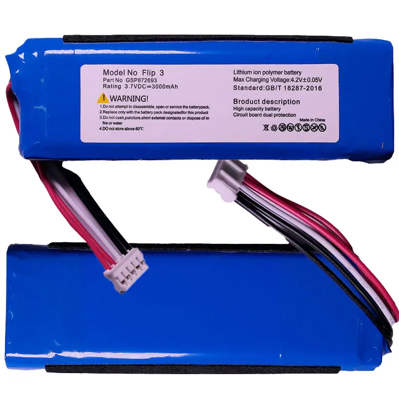 Flip 3 Batarya для JBL Flip3 Bluetooth динамик GSP872693 P763098 03 Batri 7 v 3000mAh 11.1wh литиевая батерия