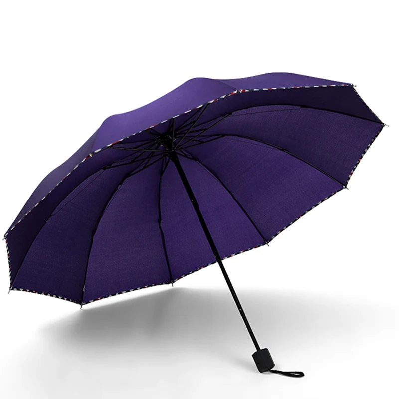 Large Size Windproof Travel 10k Promotional Rainy Umbrella Compact Cheap Manual Business Foldable Umbrella