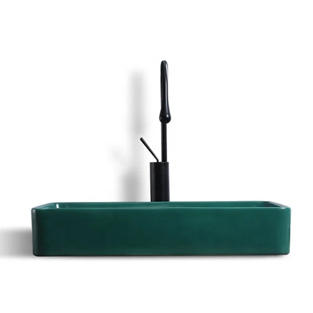 
Matt Color rectangular Ceramic lavabo art luxury bathroom sinks wash basin Price 