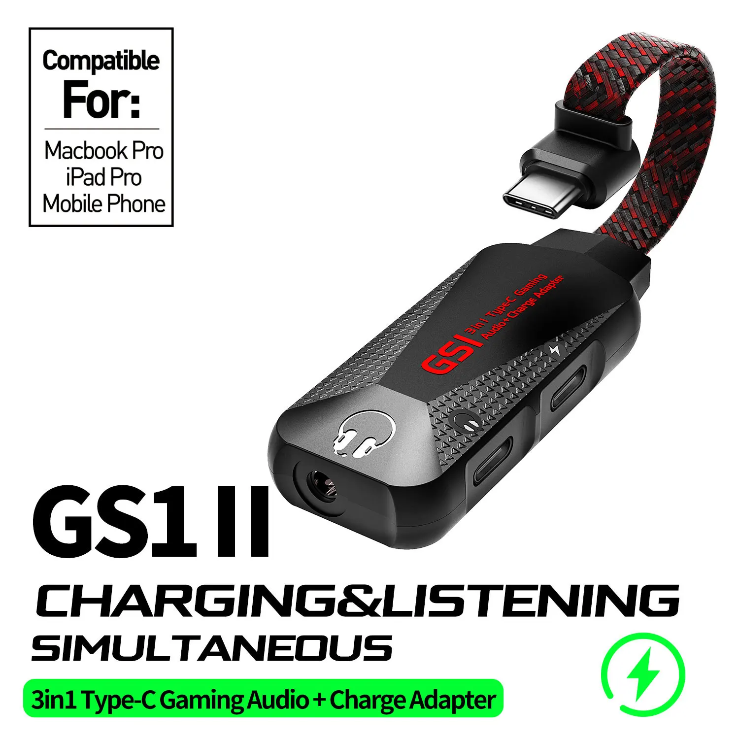  Портативные наушники TYPE-C до 3 5 мм GAMING HEADSET микро SD карты для мобильных