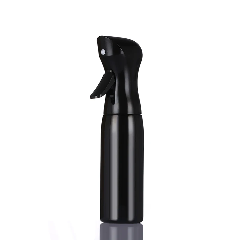 250ml full black high pressure continuous mist hair spray bottle with logo available