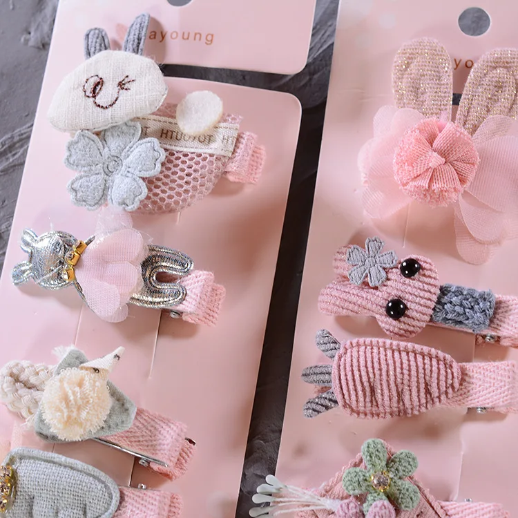 6pcs/set baby girls cartoon cute princess hair pins bb clips accessories wholesale