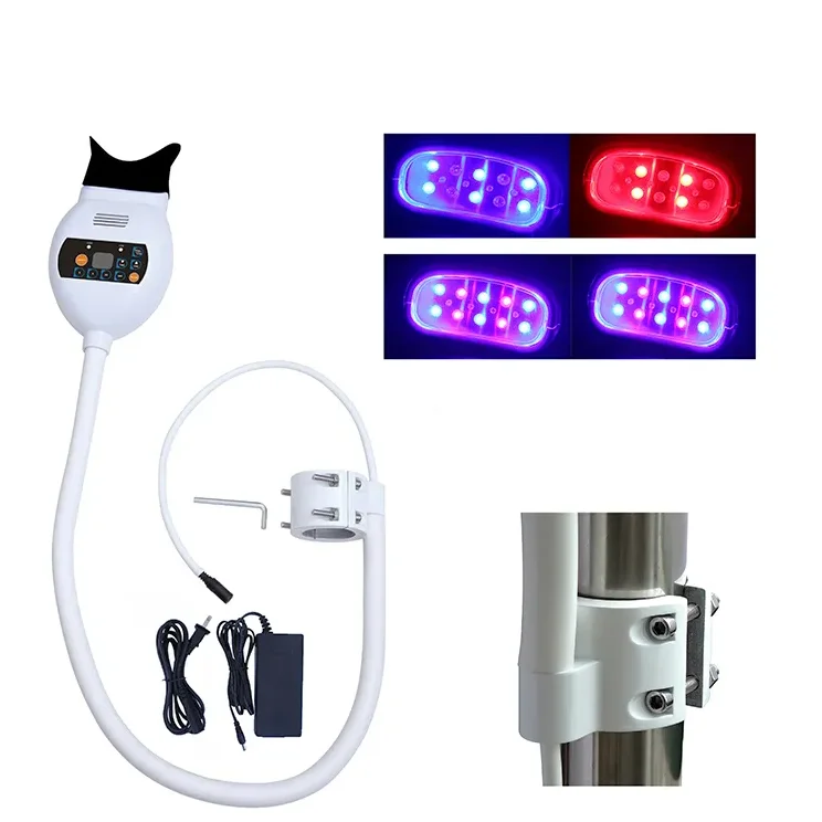 Стоматологическая лампа 3 в 1 Красный Фиолетовый Синий Отбеливание зубов светодиодный свет/14 светодиод Стоматологическое отбеливание зубов светотерапия MC-W001A