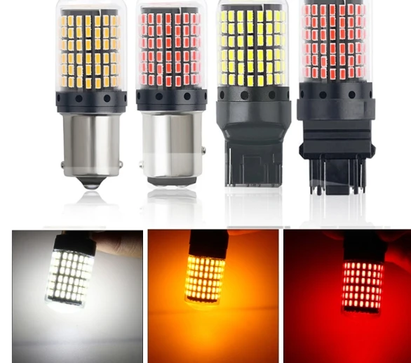 LED Light Support for Car Exterior Accessories T20 7440 W21W 3014 4014 144 SMD 7443 1156 1157 BAY15D for Turn Signal Lights Bulb