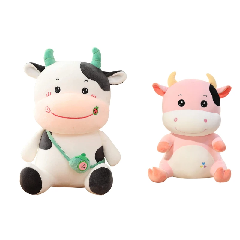 Multiple Size Soft Cow Stuffed Animals Plush Toys Gifts Throw Sleeping Pillow Toy Gift for Kids Girls Girlfriend