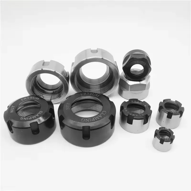 20CrMn zinc plated ER11A/16A/20A/25UM/32UM/40UM/SK10/SK16 customizable Spare Parts Collet Clamp Nuts for CNC Milling Chuck