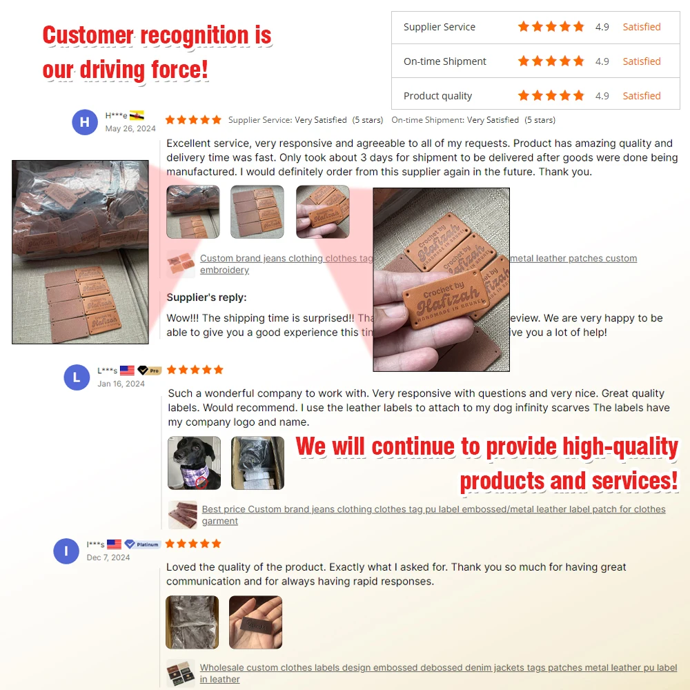 Factory price brand jeans clothing clothes pu label patch embossed leather tags logo Custom leather label for jeans