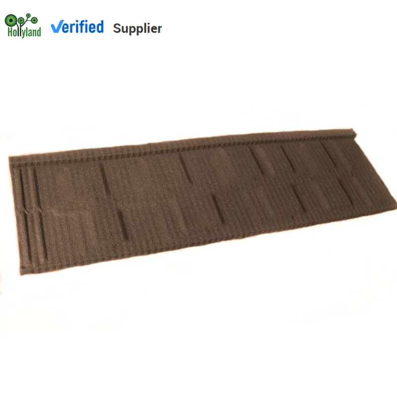 Wholesale Building Material Shingles Brown Stone Chip Coated Steel Flat Roof Tiles Malaysia