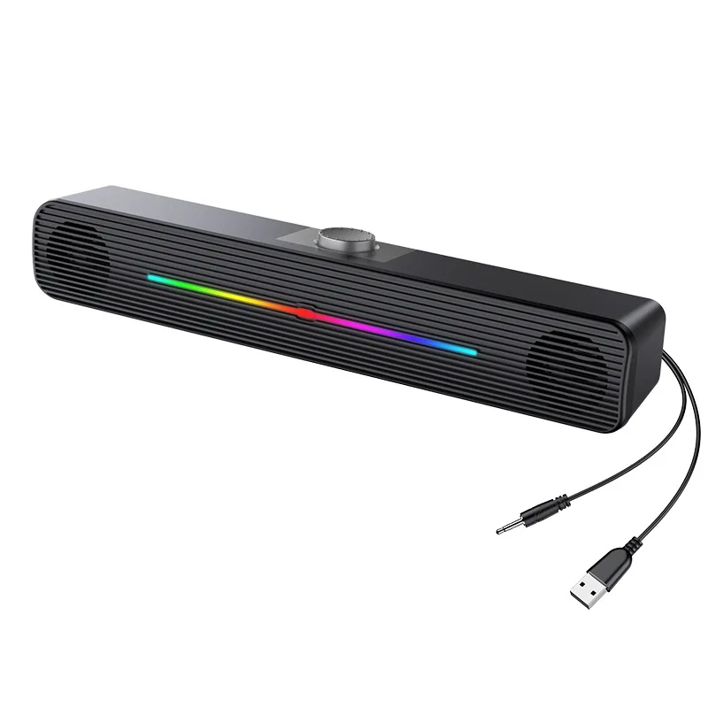 USB Powered Wired PC Gaming Speaker RGB Computer Sound Bar Desktop Speaker