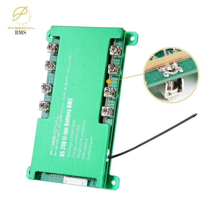 8S 24V 100A Lithium battery  BMS board 3.2V LFP PCB protection for battery electric vehicle ebike scooter EV  Energy storage