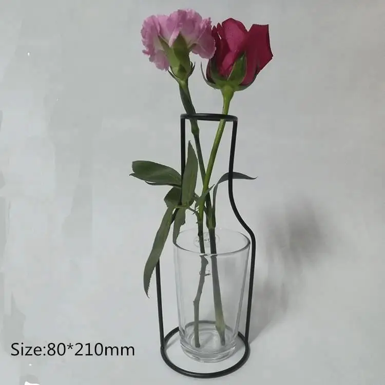 
Desktop black home decoration vase ornaments simulation flower iron vase 