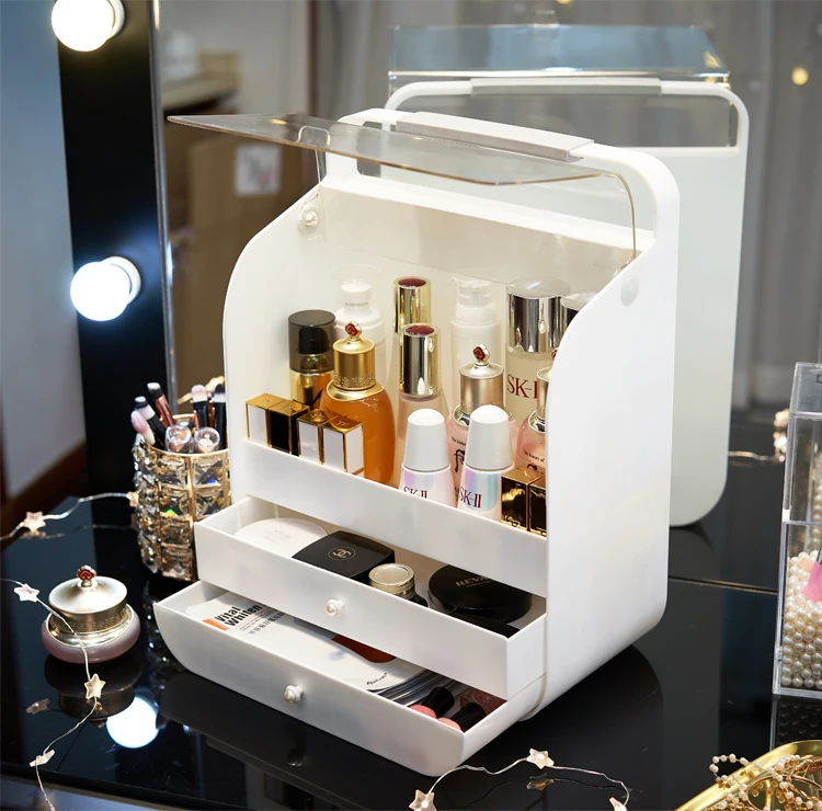 Practical peal make up box professional cosmetic organizer