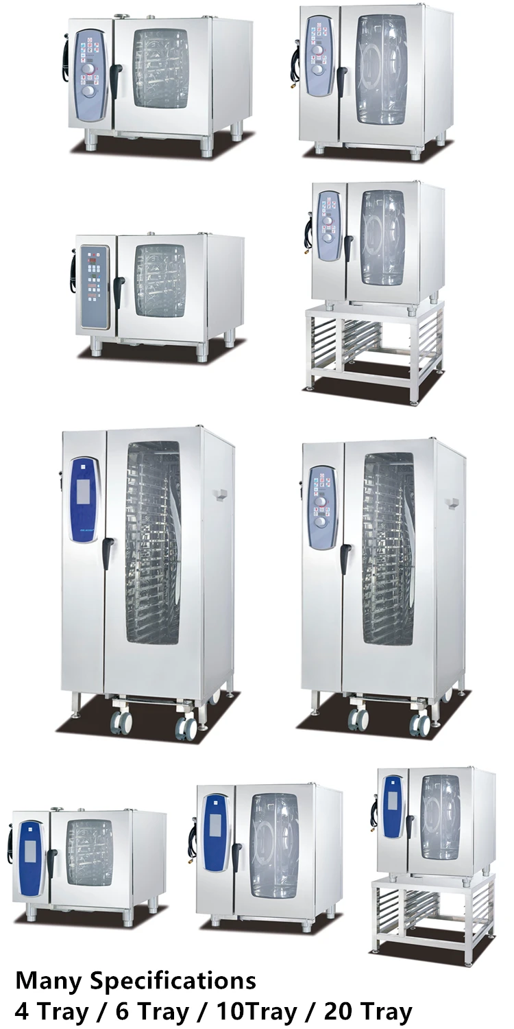Electric kitchen mini small countertop combi oven commercial automatic boiler combination steam steamer oven for sale price cost
