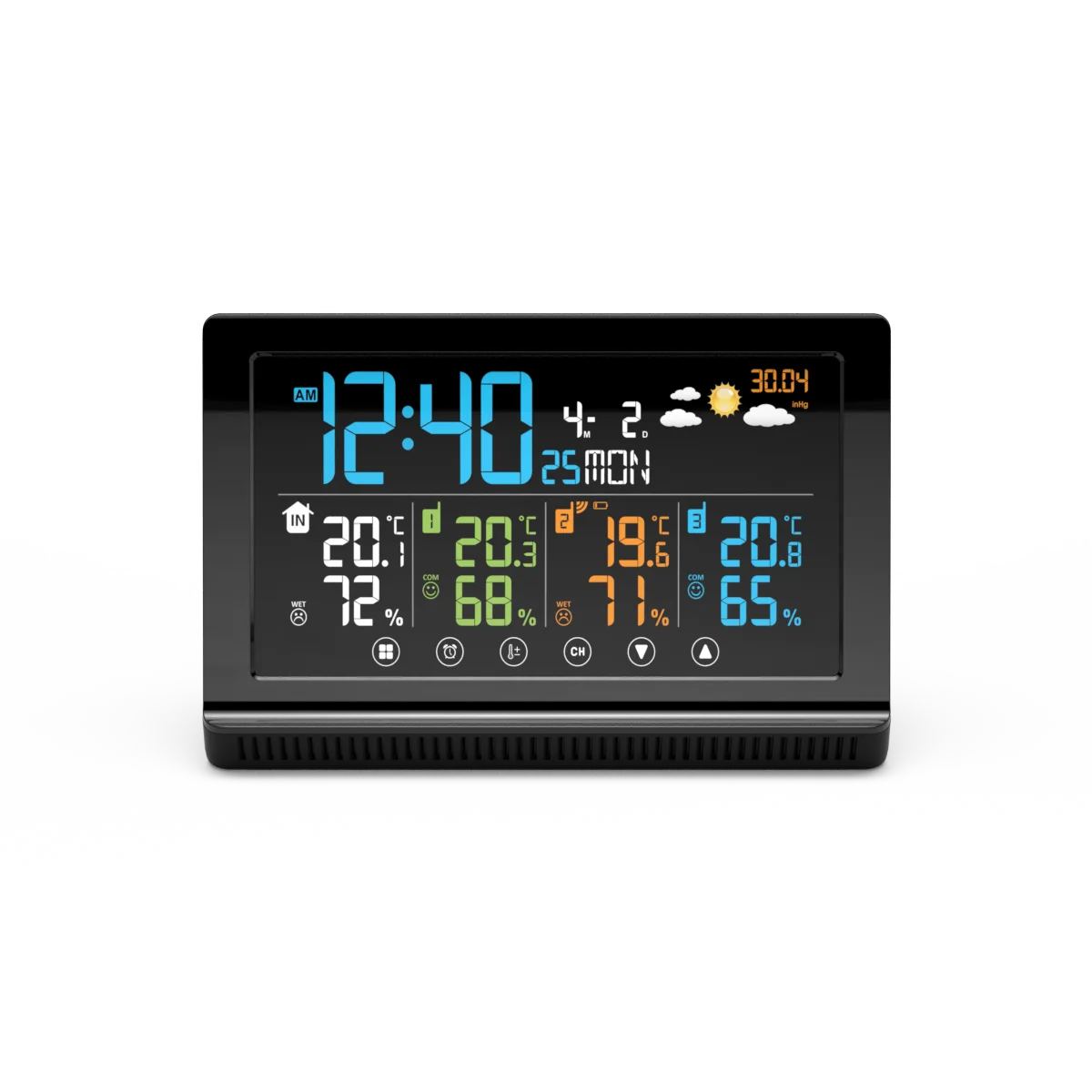 Weather Station Clock Barometer Scanner Europe with Active Test Indoor Professional Hygrometer Digital