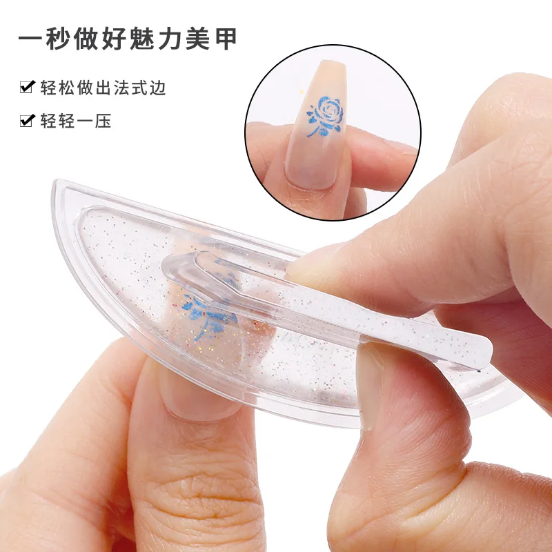 New Curved French Nail Stamper Silicone Nail Stamper Kit With Scraper 2pcs/set Nail Stamping Tool