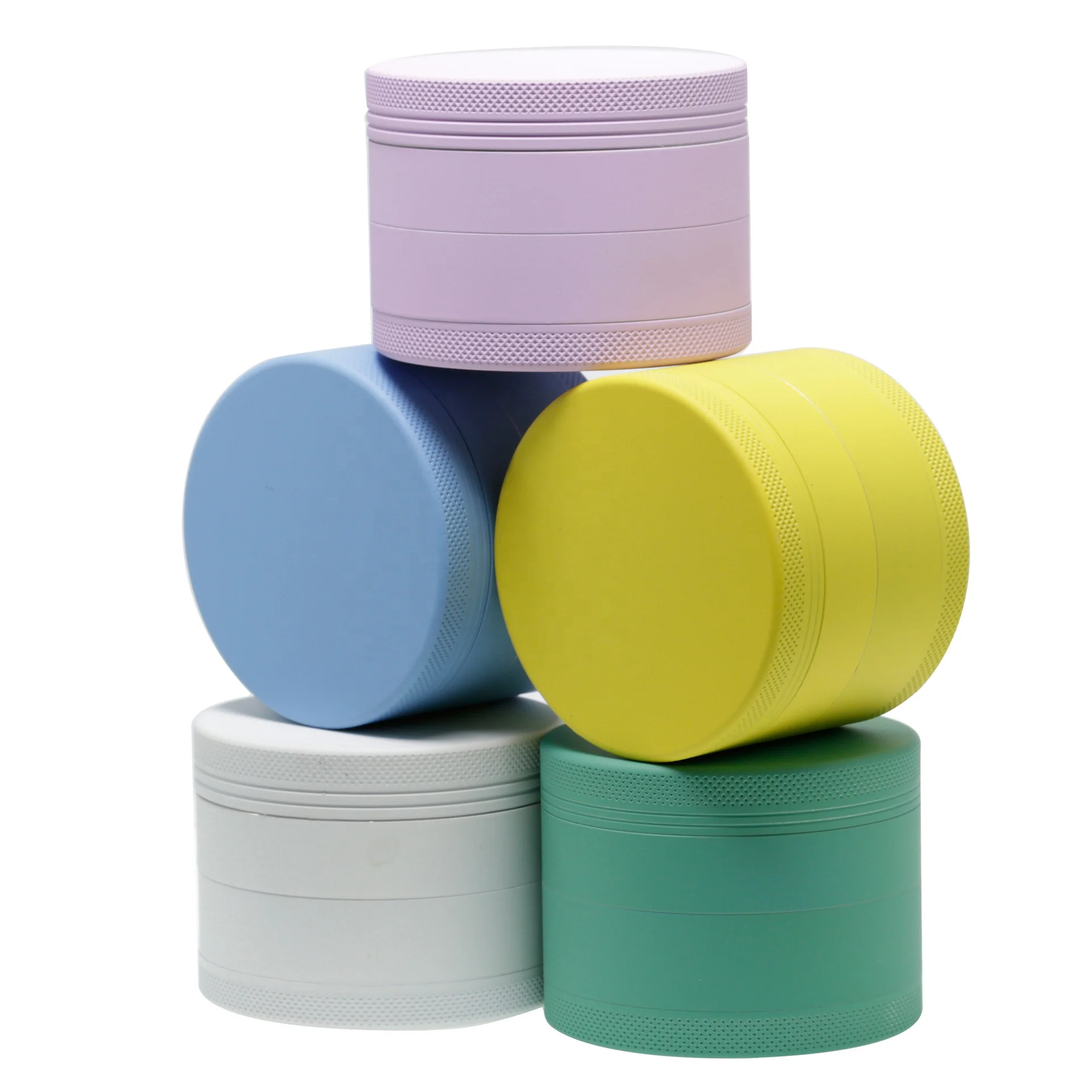 40mm 50mm 55mm 63mm Silver Tooth Aluminum Alloy Rubber Paint Smoke Grinder