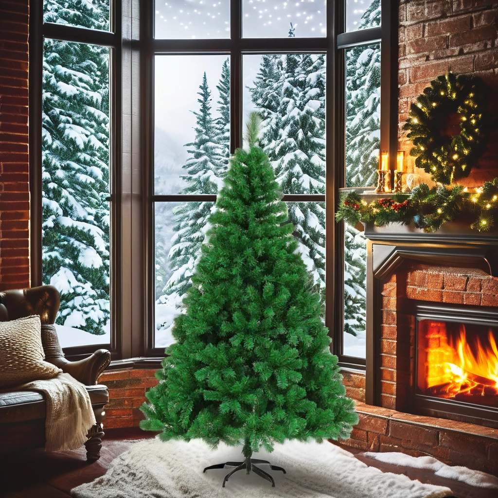 Premium PVC Flocking Artificial Christmas Tree Waterproof White Christmas Tree Branches Crochet Pop Design Christmas