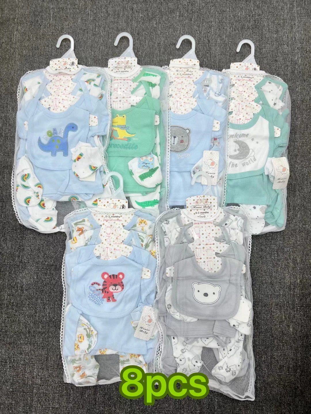 Custom Newborn Babies Gift Box Pure Cotton Clothing Sets Casual 5pcs 6pcs 8pcs New Born Baby Clothes Set