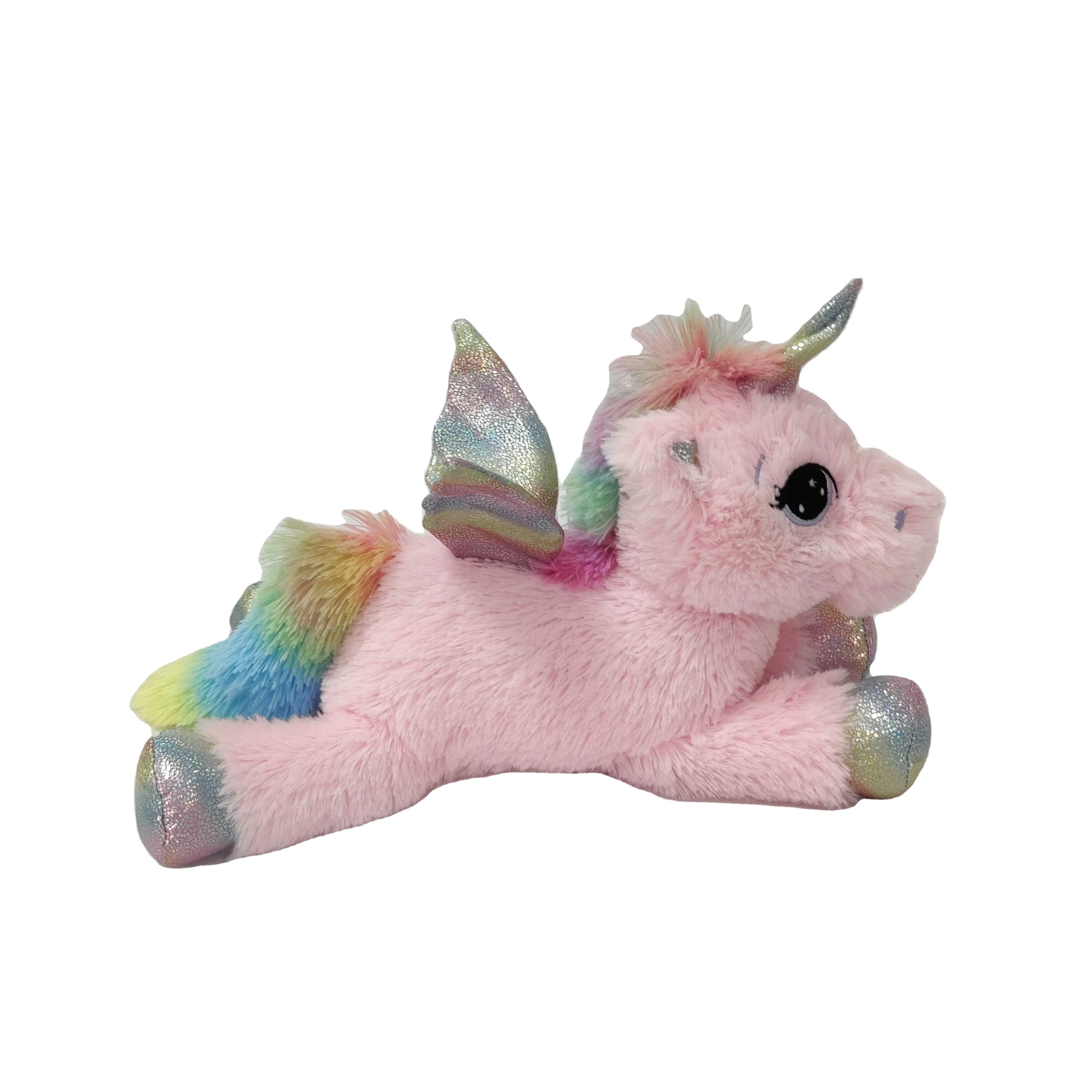 
Hot Sales Custom Cute Giant Stuffed Animal Unicorn Plush Toy Pink Rainbow Unicorn Pegasus with Wings 