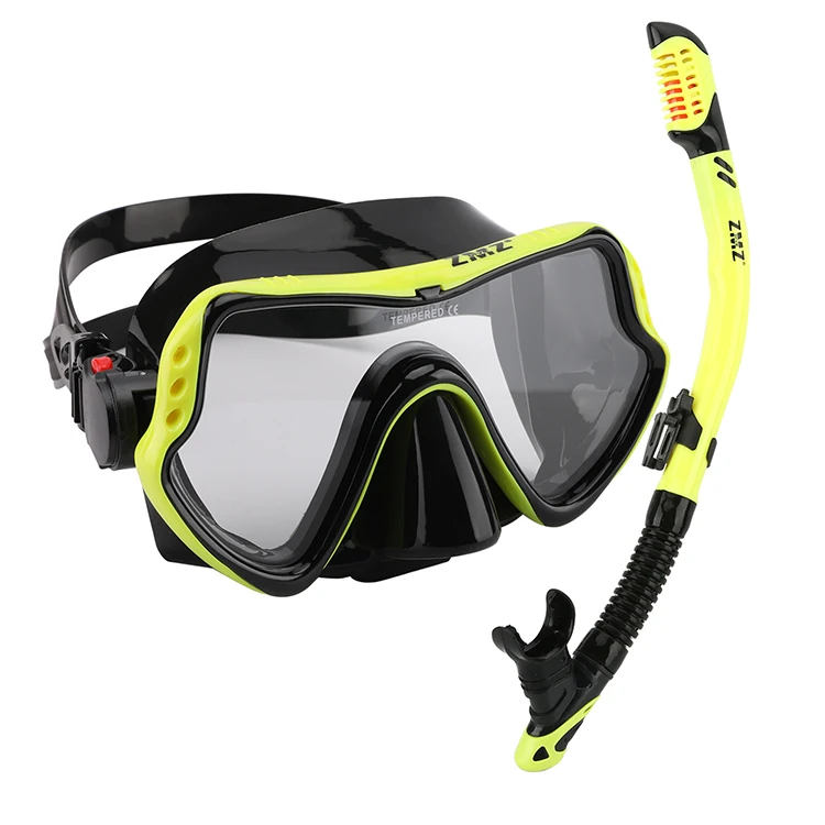 ZMZ diving mask and snorkel swimming and diving snorkel tube set with cheap price Adult black diving suit