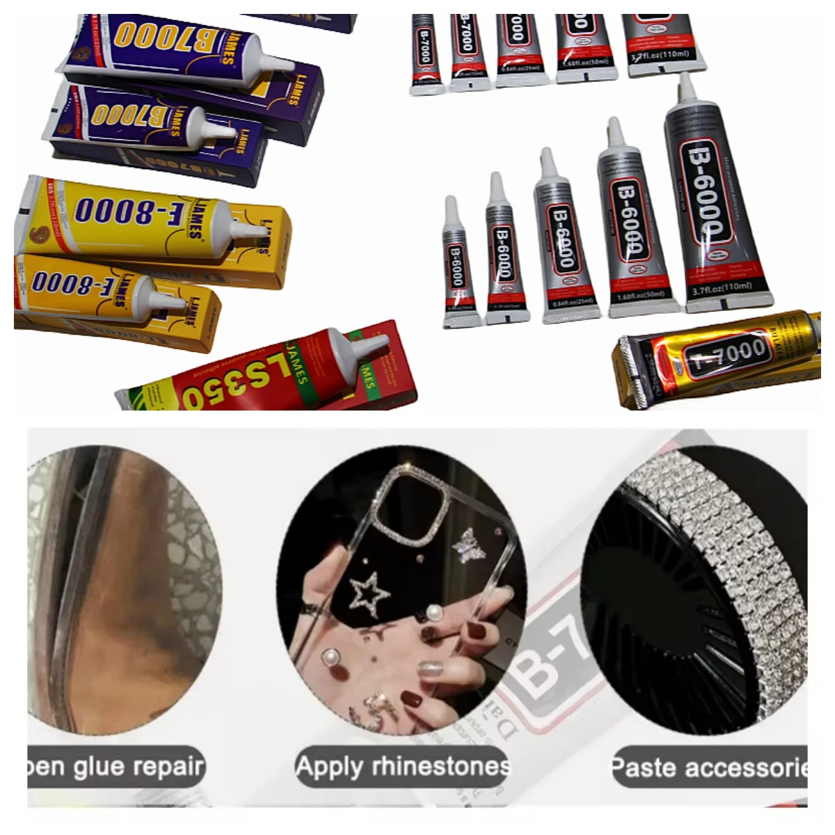 E-8000 Jewelry Adhesive Process Adhesive Used for Water Diamonds Accessories Bonding Open Glue Repairs DIY Adhesive