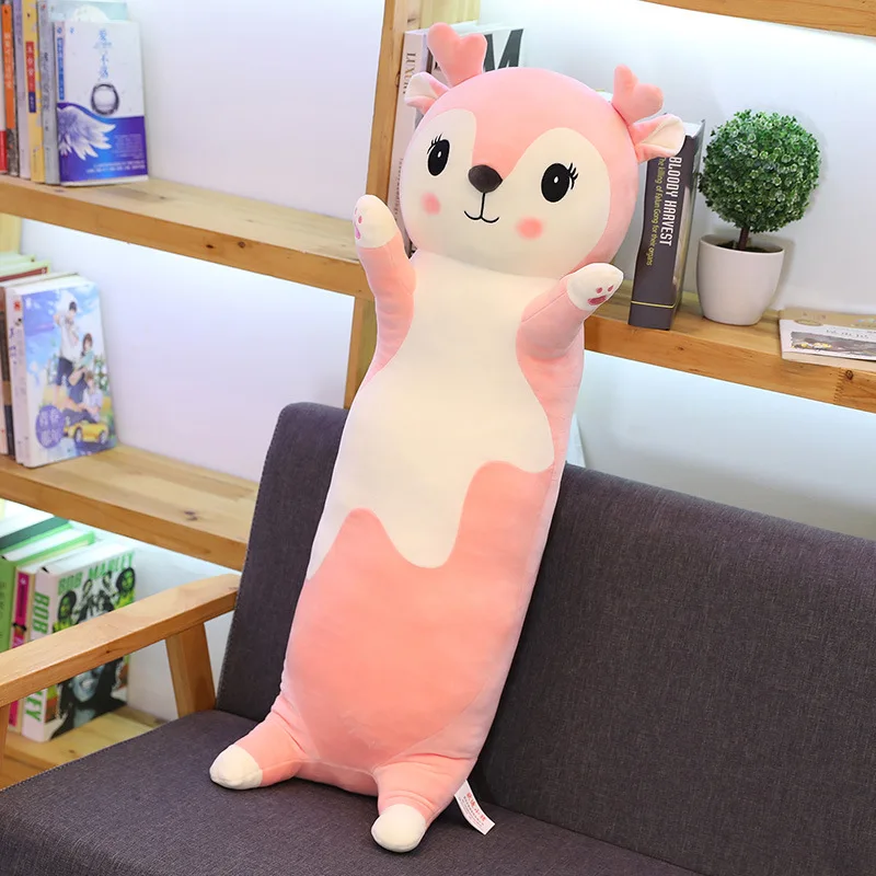 Saite long cat doll soft cute cat big pillow cartoon plush toy birthday gift cat bed doll
