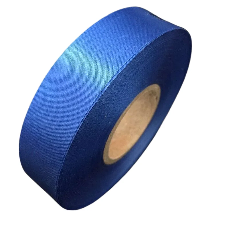 Глубокая синяя однолицевая атласная лента 20 мм ширина 100 метров длина