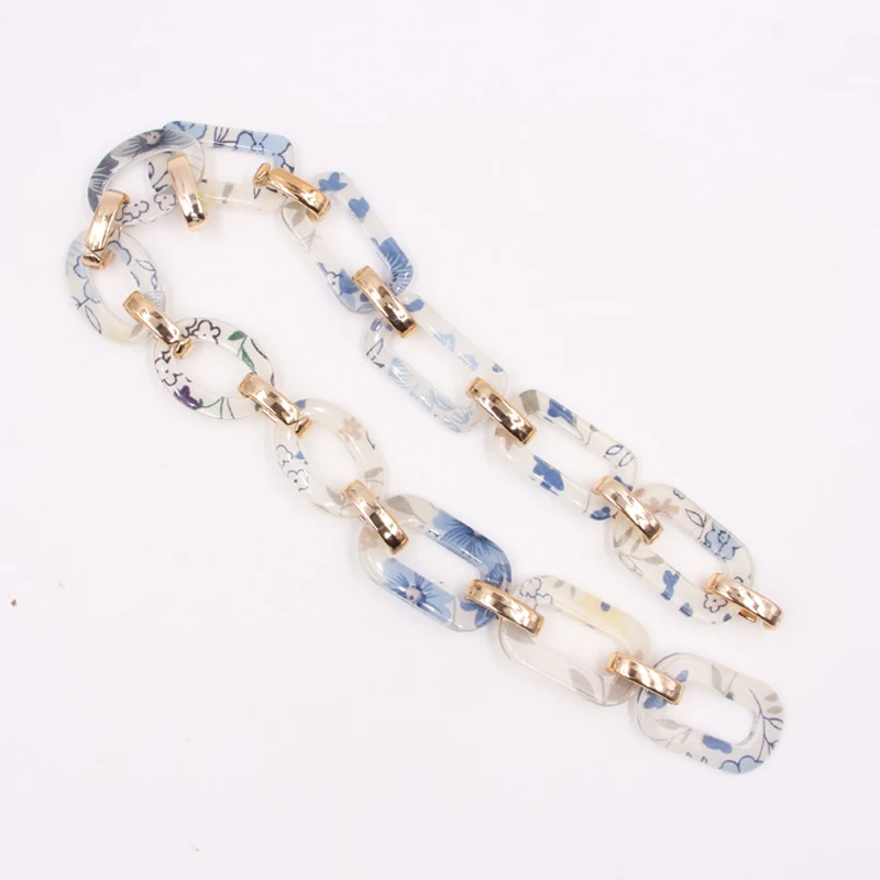 Youmeiya Wholesale Plain Printed Long Resin Acetate Handbag Sunglasses Accessories Rope Acrylic Link Chains