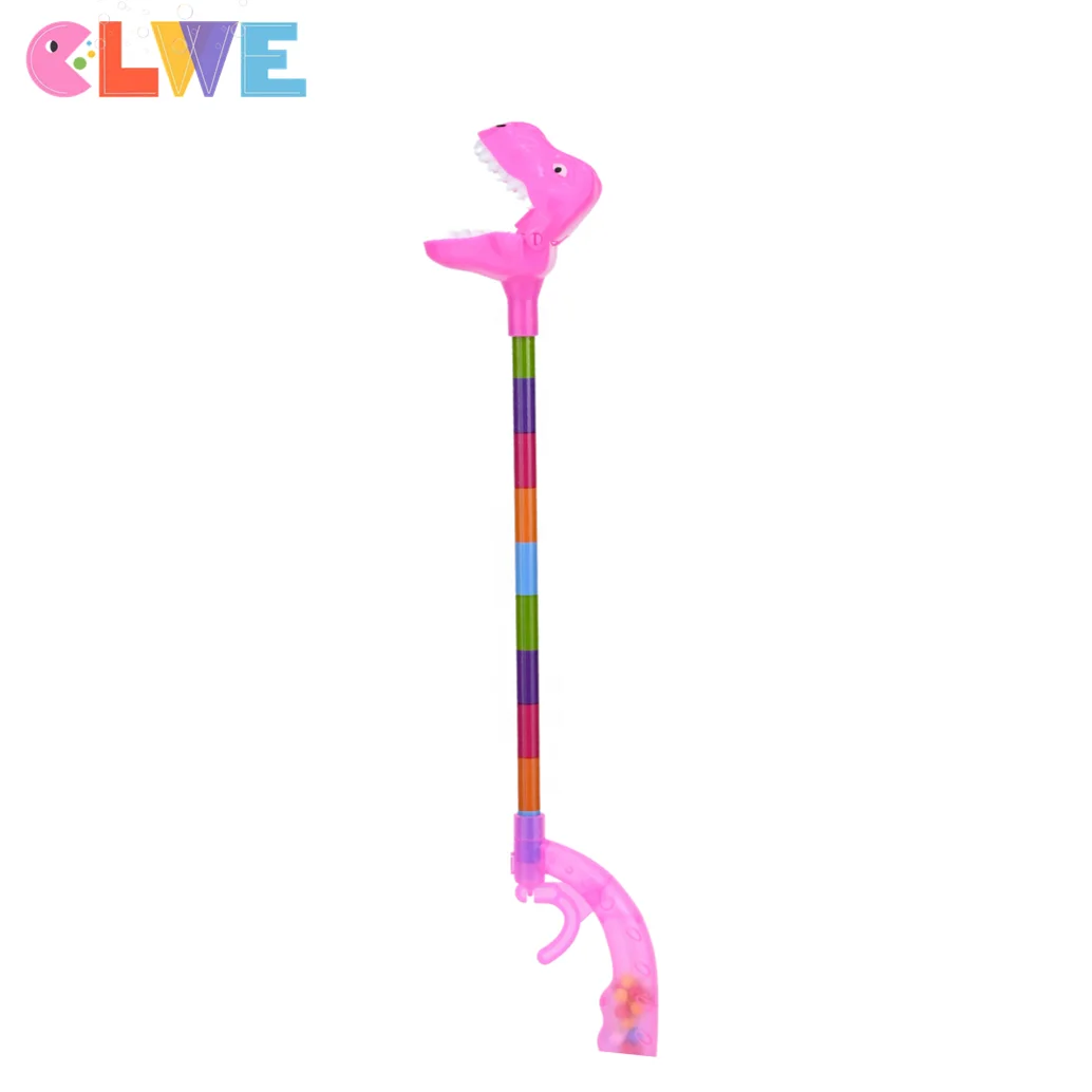 Indoor outdoor party game toy Primary true color real color animal toy  blue long neck dinosaur grabber dog claw clip candy toy