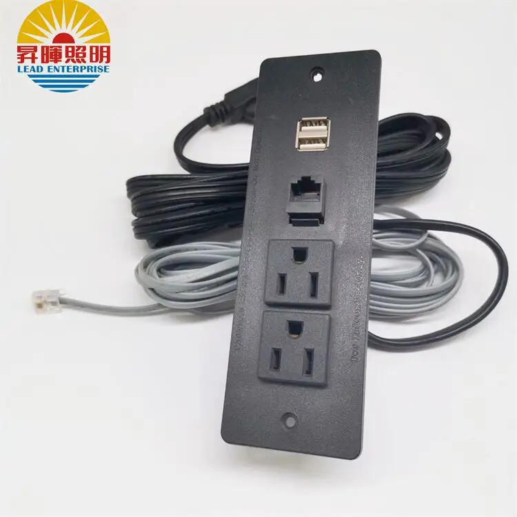 2021 Hot Power Us Wall Folding Socket Outlet 2 Usb Port Charging Station For Desk