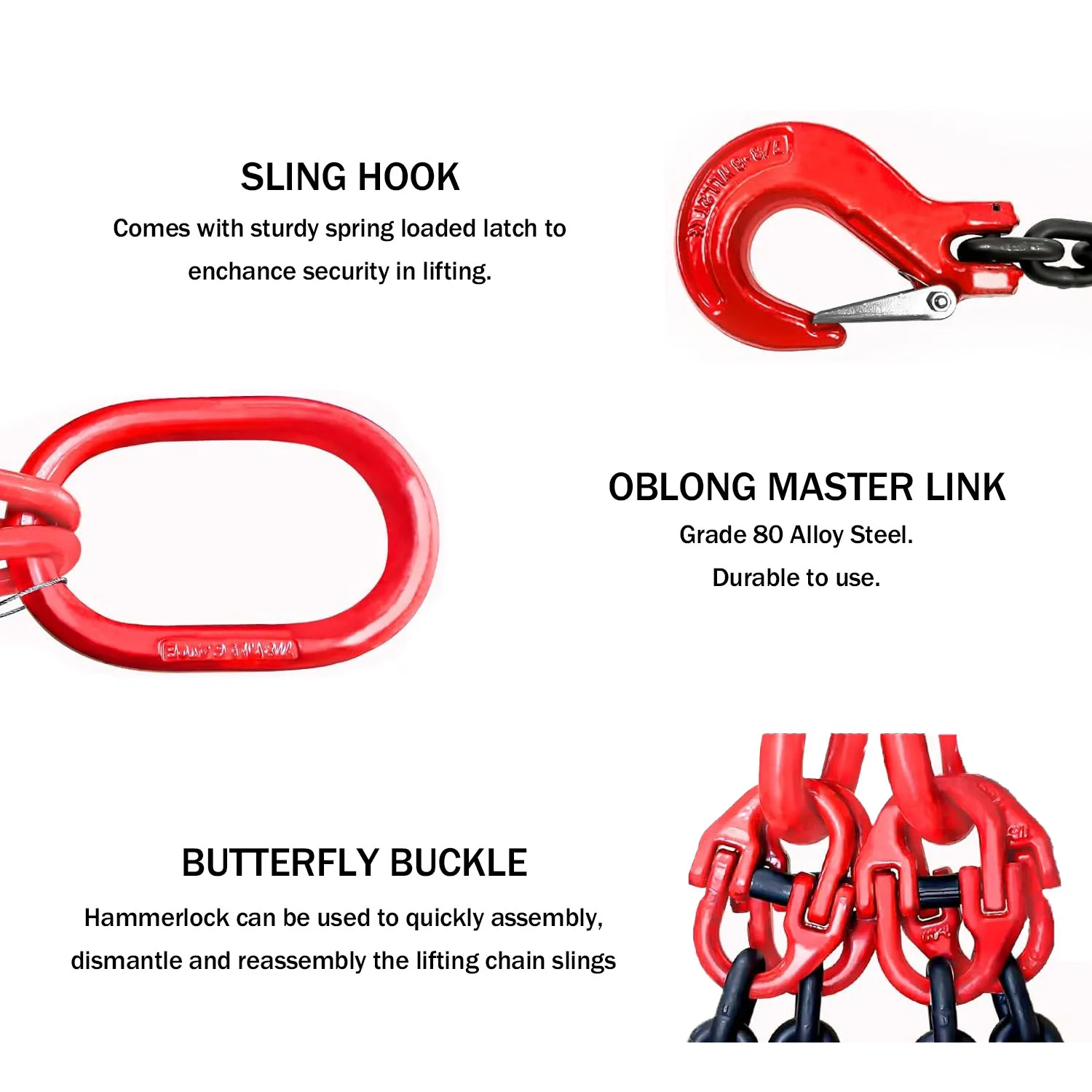 chain drum lifter lifting chains with hook zinc plated welded double leg with grab hook alloy steel chain sling