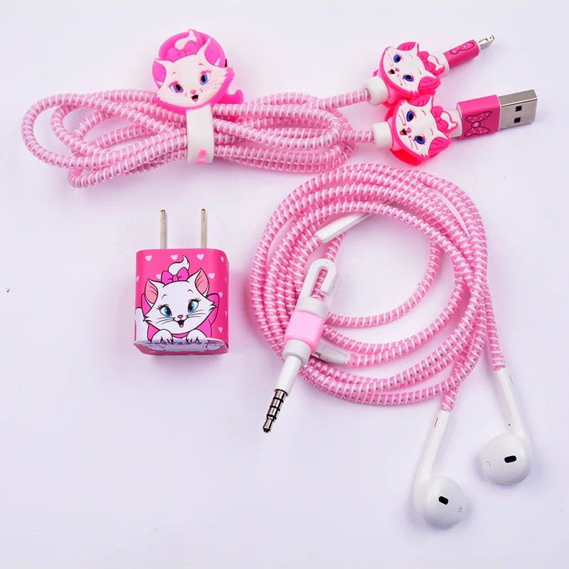 New mobile accessories lovely ribbon style cable protector/cellphone colorful USB cable protector for iPhone