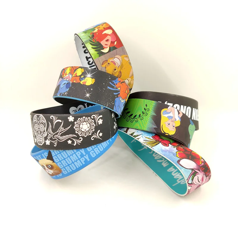 
Printed Engraved Custom Bracelet Plastic Silicone Rubber Silicone Wristband Debossed 