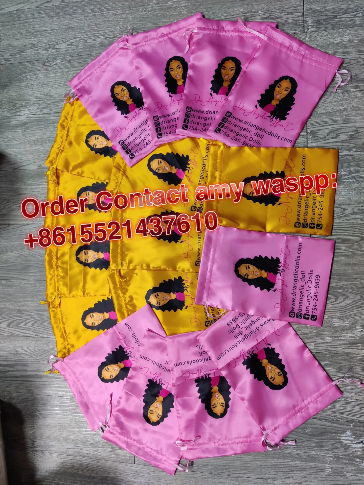 bundle hair packaging bags Hair Extension Silk Drawstring Bag Satin Bags With Tassel with Logo
