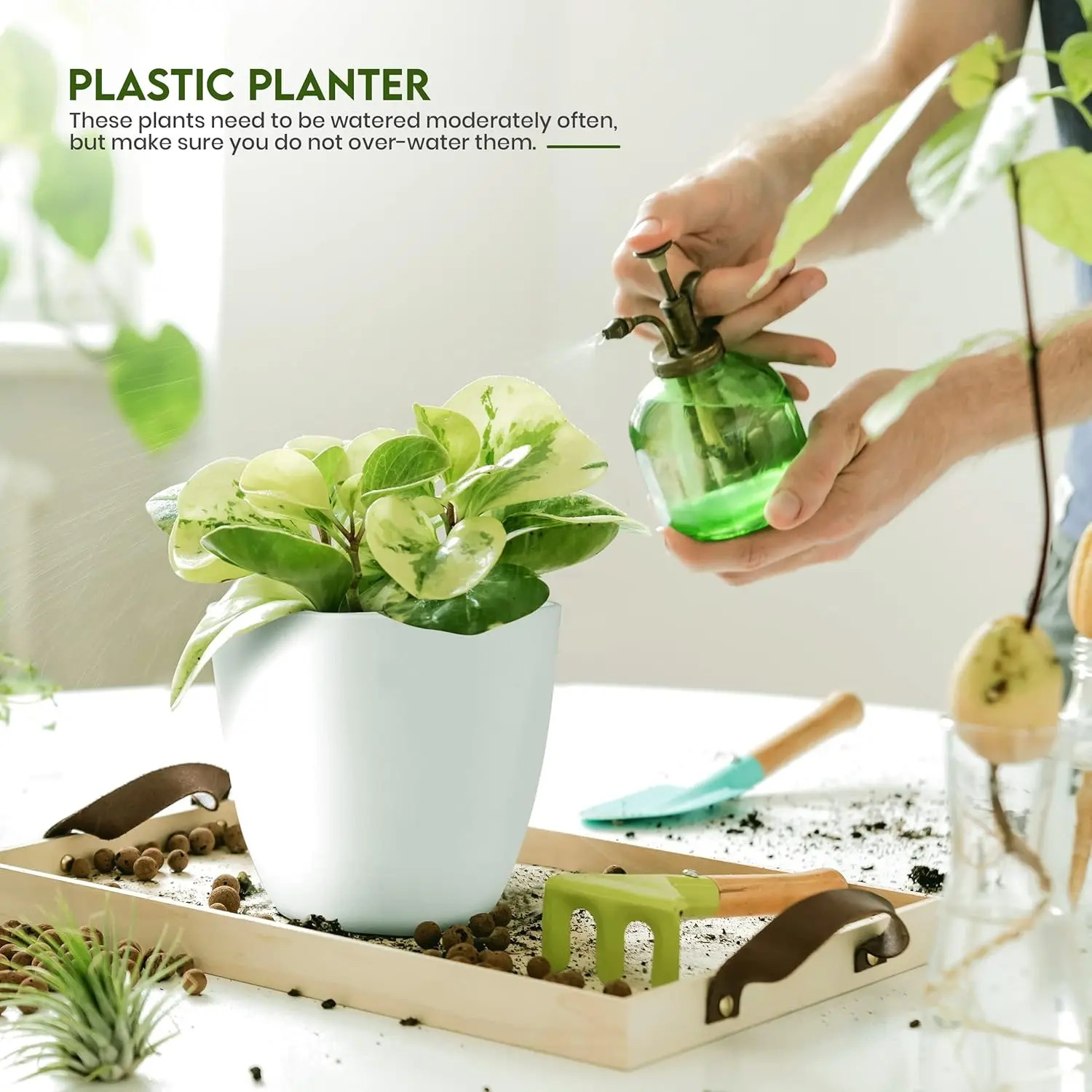 Plant Pots Indoor with Drainage Home Decor Flower Pots for Indoor Planter Plastic Planters for Indoor Plants Pot White