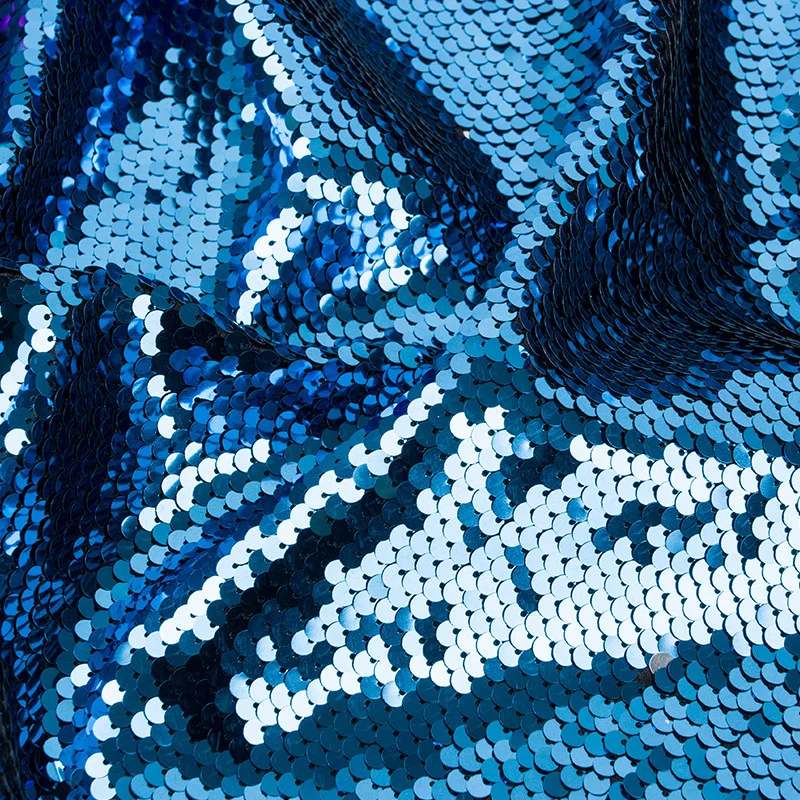 100% Polyester Mesh Fabric Matte Gold Sequin Embroidery 18mm Large Sequin Fabrics Home Decoration