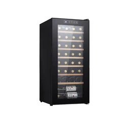 LANYI Household Thermostatic Red Wine Cabinet 32 Bottles Full Glass Door Compressor Wine/Beverage/Beer Cooler