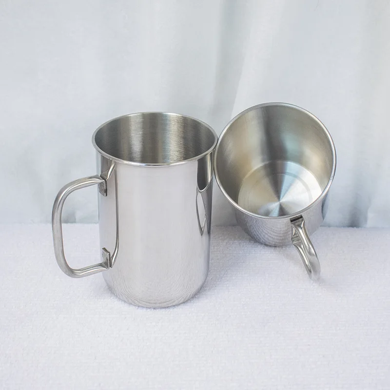Single Wall Party Stainless Steel Disposable Beer Mug Stein Tankard 1000ML/ 1 Liter, Metal Cups For Drinking Outdoors