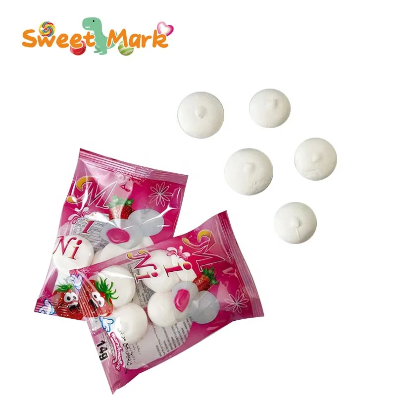 Fruit jam filling strawberry flavor marshmallow halal candy