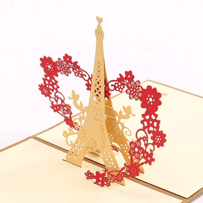 Wedding Invitation Card 3d Greeting Card Model 2020 Diy Competitive Price Heart Shape Handmade Customized Gift Card Custom Size