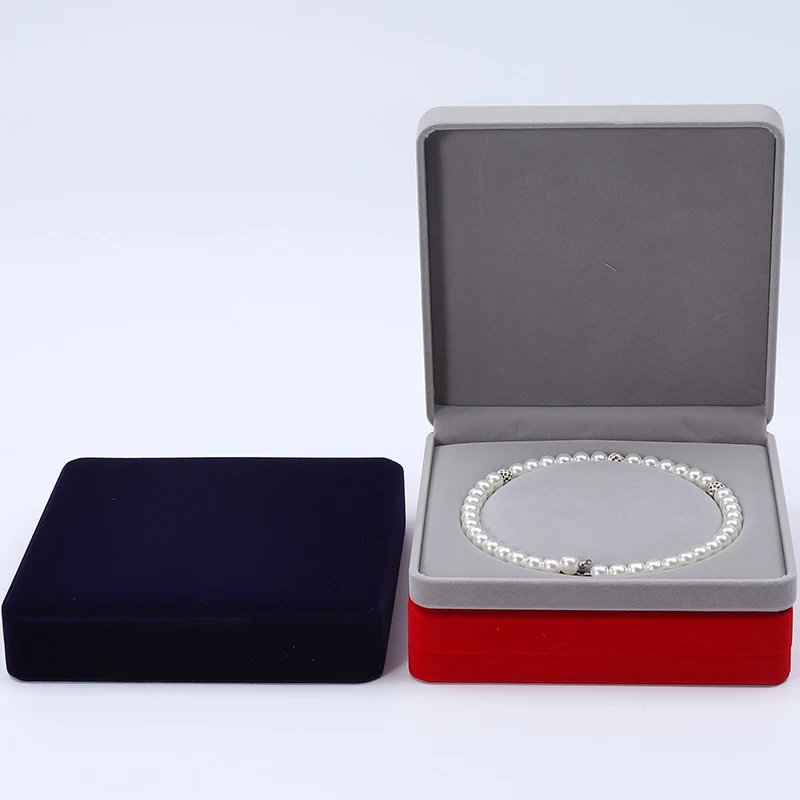Cold macro custom custom logo wholesale jewelry packaging box Luxury velvet pearl necklace set jewelry box
