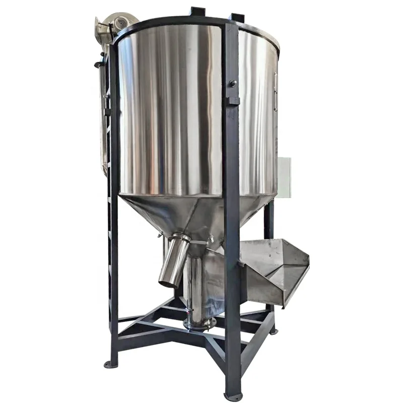 Stainless steel 500kg solid  plastic granular  rubber processing machinery hydraulic vertical mixer