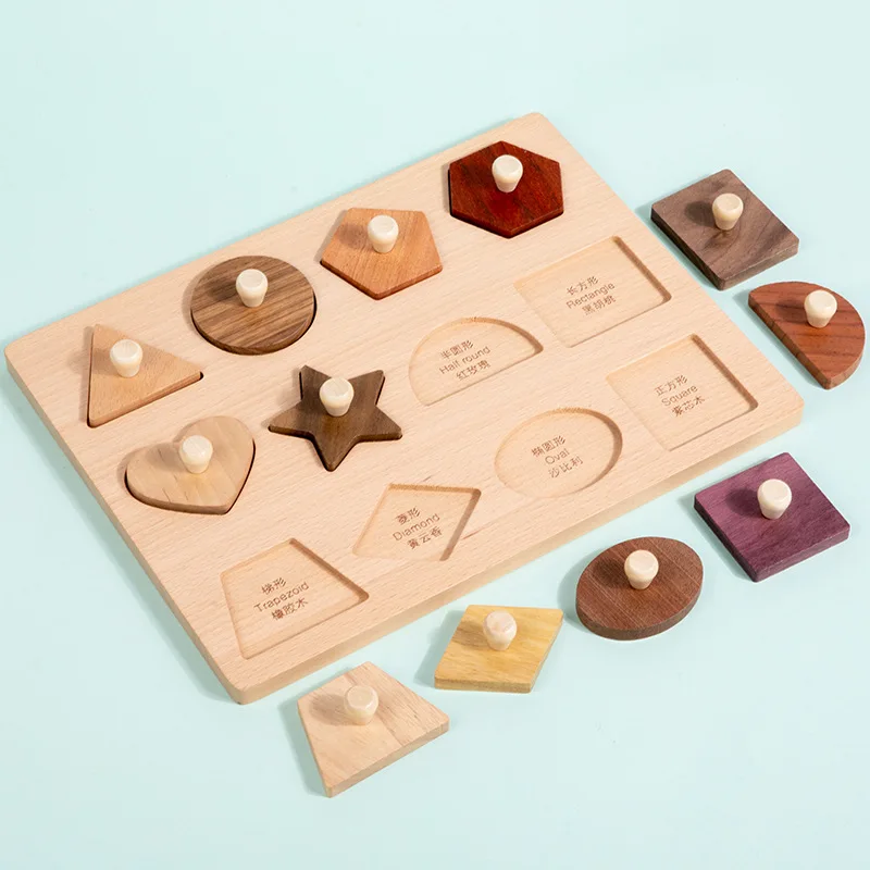 Alphabet Shape Numbers Zoo Fruits Sea Animals Dinosaur Chunky Wooden Peg Puzzles Puzzles for Toddlers